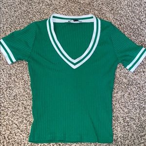 Green varsity top